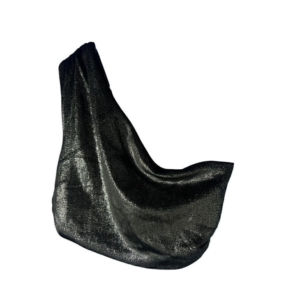 Susana Monaco Sequin BLACK, One Shoulder Crop TOP, RUCHED, TAYLOR SWIFT ERA, SM